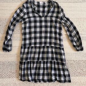 Black & White Plaid Tiered womens Dress